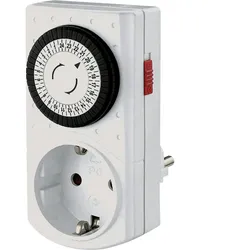 BACHMANN Mini Timer Mechanisch 24h, Weiß Kleinster Schaltabstand 30 Minuten