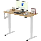 FLEXISPOT Elektrischer Höhenverstellbarer Schreibtisch 120 x 60 cm, Ergonomischer Tischplatte, Steh-Sitz Tisch Computertisch, einfache Montage, Adjustable Desk(Ahorn)