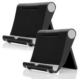 VJUYSW 2 Stück Handy Ständer Faltbar,Verstellbarer und klappbarer Kunststoff-Stände,Schwarz Universelle Smartphone Stand,mit alle Mobile oder Tablet Halterung