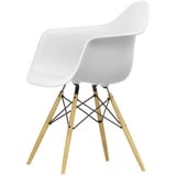 Vitra - Eames Plastic Armchair DAW RE, Ahorn gelblich / baumwollweiß (Filzgleiter basic dark)