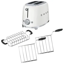 Toaster 2 Scheiben Set Toaster + Sandwichzangen & Aufsatz in Weiß, 950W