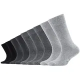 s.Oliver essentials Gekämmte Baumwolle Pflegeleicht langlebig für Jungen und Mädchen 9er Pack - schwarz|grau - 39-42