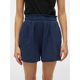 Vero Moda Shorts "VMNATALI HW SHORTS NOOS", Damen, Gr. S (36), N-Gr, blau (navy blazer), Web, Obermaterial: 100% Baumwolle, unifarben, relaxed fit kurz, Hosen Shorts