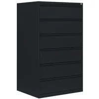 Lüllmann Karteischrank 6 Schubladen 132 x 76 x 62 cm Schwarz