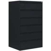 Lüllmann Karteischrank 6 Schubladen 132 x 76 x 62 cm Schwarz