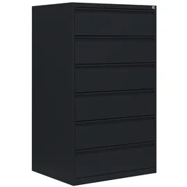 Lüllmann Karteischrank 6 Schubladen 132 x 76 x 62 cm Schwarz
