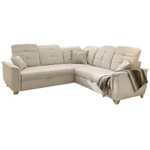 JOB Ecksofa UDINE, 263 x 263 cm - Chenille - mit Ausziehfunktion und Bettkasten