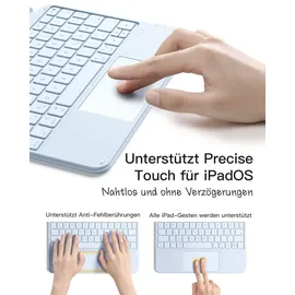 Inateck Hülle mit Tastatur,Ultraleichte Tastatur für iPad 10/11 Generation A16 2025 11 Zoll,iPad Air 11" M3/M2 (2025/2024),Air 5/4,Pro 11 4/3/2/1,Abnehmbar, mit Touchpad, QWERTZ, AceTouch KB04122