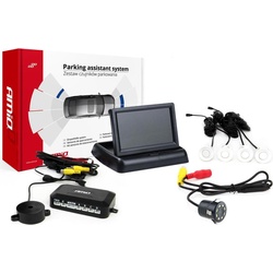 Amio, Rückfahrkamera, Parksensor-Kit TFT02 4,3 Zoll mit Kamera HD-308-LED 4 weißen Sensoren