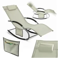 SoBuy Sonnenliege mit Tasche Garten Metall Kunstfasergewebe Beige