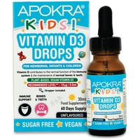 Vitamin D Tropfen | Vitamin D Kinder | Veganes Vitamin D3 Mit Hochwertigem MCT-Öl | immunsystem stärken kinder | 30ml | Zweimonatsbedarf | APOKRA KIDS