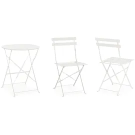 BIZZOTTO Garten-Set Austin Metall, klassisch klappbar, Weiß, 2 Stühle & 1 Tisch, pflegeleicht
