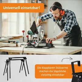 Lemodo Sägebock Stahl 400 kg schwarz klappbar 2er Set