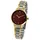 Q&Q Damenuhr mit Edelstahlarmband, 3 bar, bicolor/rot