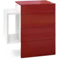 Vladon Nachttisch, Bordeaux, Holzwerkstoff, 60x63x36 cm, Schlafzimmer, Nachttische