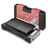 EVOCAMP Gaskocher 2-flammig mit Piezozündung - für Gaskartuschen MSF-1a 227g, mit Grillaufsatz 45 cm (ohne Gaskartuschen)