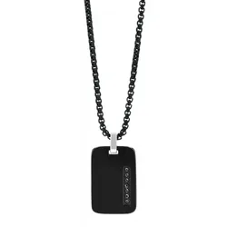 Kette mit Anhänger ADELIA ́S, schwarz, Halsketten, Damen, unbekannt, Edelstahl