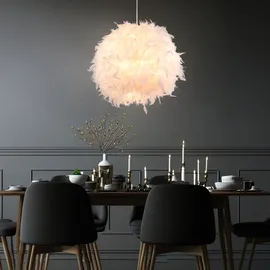 GLOBO Federlampe 1-flg. 60 cm rund weiß Textil