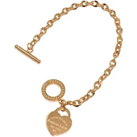 FIRETTI Herz LIEBE Armband Edelstahl goldfarben 20 cm