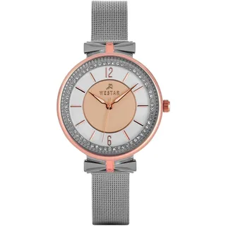 Westar Zing Kristallakzente Gold Silber Zifferblatt Quarz 00130SPN601 Damenuhr