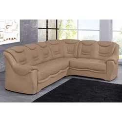 Ecksofa SIT & MORE "Bansin L-Form", braun, B:265cm H:94cm T:215cm, Luxus-Microfaser ALTARA NUBUCK (100% Polyester), SOFTLUX-Kunstleder, NaturLEDER (echtes Rindsleder)/Korpus SOFTLUX-Kunstleder, Sofas, wahlweise mit Bettfunktion