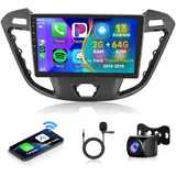 2G+64G Wireless Carplay Android 13 Autoradio 2 Din für Ford Transit Custom Tourneo 2013-2018 9 Zoll Autoradio mit Android Auto Navi GPS WIFI Mirror Link Bluetooth FM/RDS/DAB/OBD/DVR/SWC Rückfahrkamera