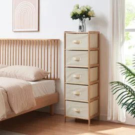 [en.casa] Maldon Kommode 122 x 37 x 35 cm Natur/Beige
