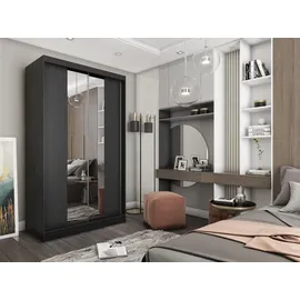 masseno Schwebetürenschrank LUCENZA 120 x 216 x 61 cm Schwarz