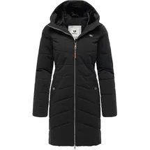 Ragwear fRagwear Damen, Langer Wintermantel warmer Steppmantel mit Kapuze Noita YOUMODO Black Gr. 6XL - 6XL