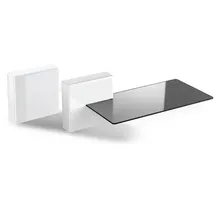 MELICONI 480522 Ba Regal Modulares Regal Wandverteiler Abs Synthetik, Gehärtetes Glas Weiß
