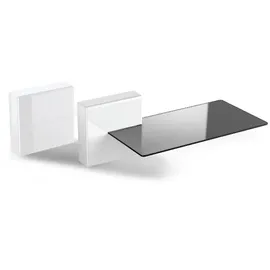 MELICONI 480522 Ba Regal Modulares Regal Wandverteiler Abs Synthetik, Gehärtetes Glas Weiß