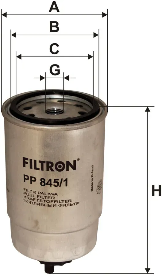 FILTRON Kraftstofffilter pp8451 Anschraubfilter 152mm GewindemaßM16x1.5 für Citroën Volvo Opel Ford ONAN Iveco STEYR VM Fiat GM Peugeot
