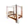 Massivmoebel24 Himmelbett Akazie 160x200x224 honig lackiert OXFORD 0245