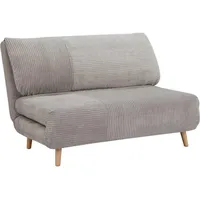 Kauf-Unique Schlafsofa, 2-Sitzer - Cord - Hellgrau - PALULA