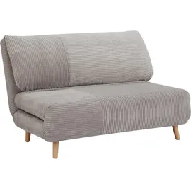 Kauf-Unique Schlafsofa, 2-Sitzer - Cord - Hellgrau - PALULA