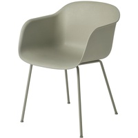 Muuto - Fiber Chair Tube Base, dusty green recycled