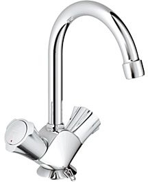 Grohe Costa 2 Griff Waschtischarmatur 21374001 chrom, schwenkbarer Rohrauslauf, versenkbare Kette