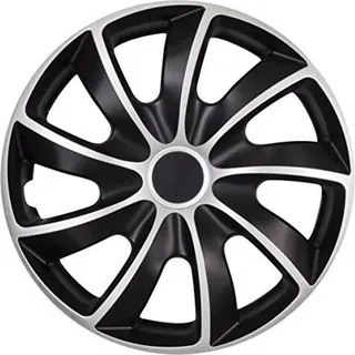 NRM Radzierblenden 17" 4 x Universal Radkappen Schwarz/Silber 4er Set