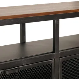 Mendler HWC-N28 Lowboard 55x130x36cm Schwarz/Braun Holz/Metall