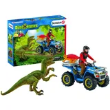 Schleich Dinosaurs Flucht auf Quad vor Velociraptor 41466