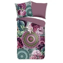 Traumschloss Satin Blumen Rosa 155 x 220 cm + 80 x 80 cm