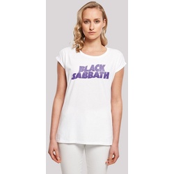 F4NT4STIC T-Shirt Black Sabbath Heavy Metal Band Wavy Logo Black Print weiß XL