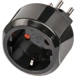 Reisestecker für Schweiz Steckdose und Euro Stecker, schwarz
