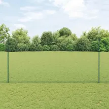 vidaXL Zaun mit Pfosten 1,6 x 10 m Grün/Stahl