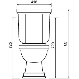 Bäder Boutique KLASSICO Nostalgie Stand-Kombi-WC mit WC-Sitz Weiß
