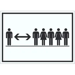 Diskretion Bitte Abstand halten Symbol Aufkleber A3 (297x420mm)