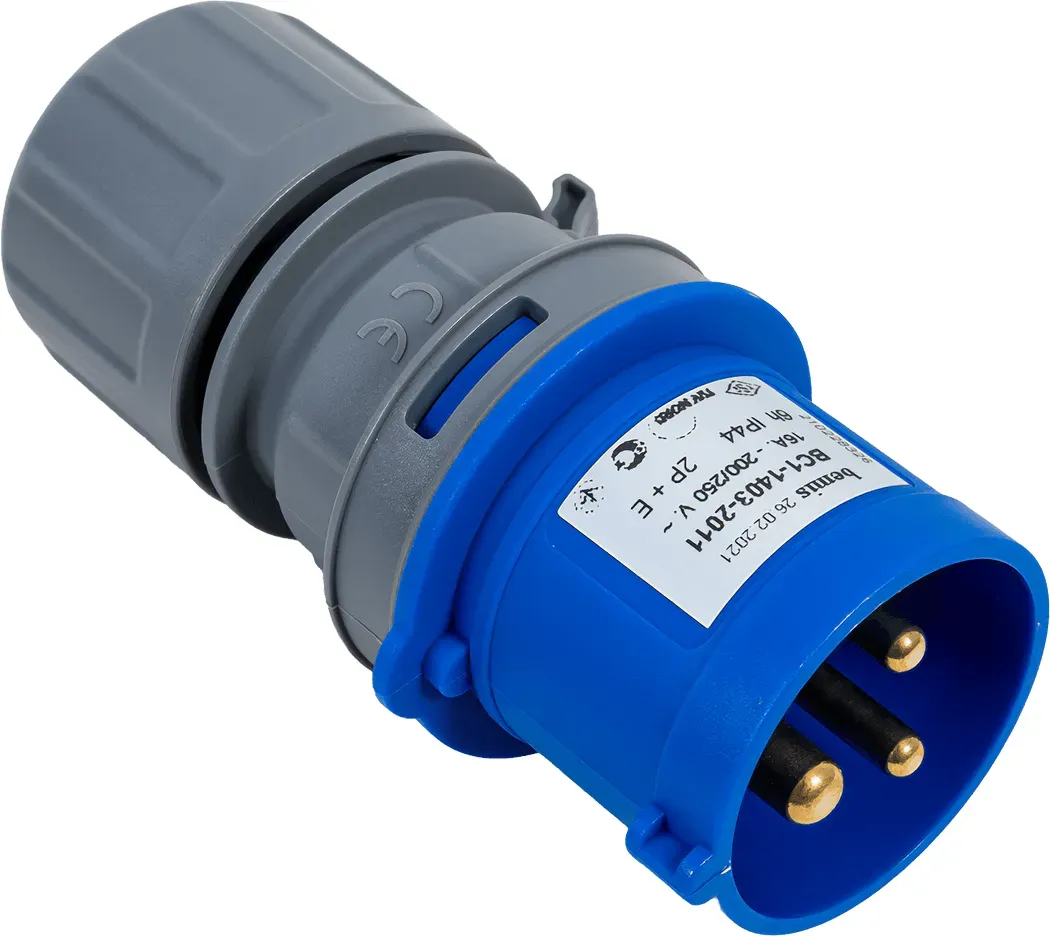 MANTES 3P-Elektrostecker, männlicher Stecker, tragbar, 16 A, 230 V