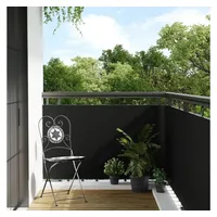 vidaXL Balkon-Sichtschutz Schwarz 500x80 cm Poly Rattan