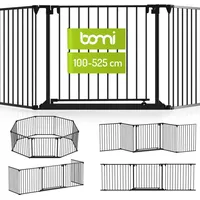 Bomi Milo bis 525 cm | 90° Feststellfunktion | Schließt automatisch | Türgitter Baby Weiß | Schwarz