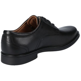 CLARKS Un Aldric Lace Derbys, Schwarzes Leder, 43 EU Weit